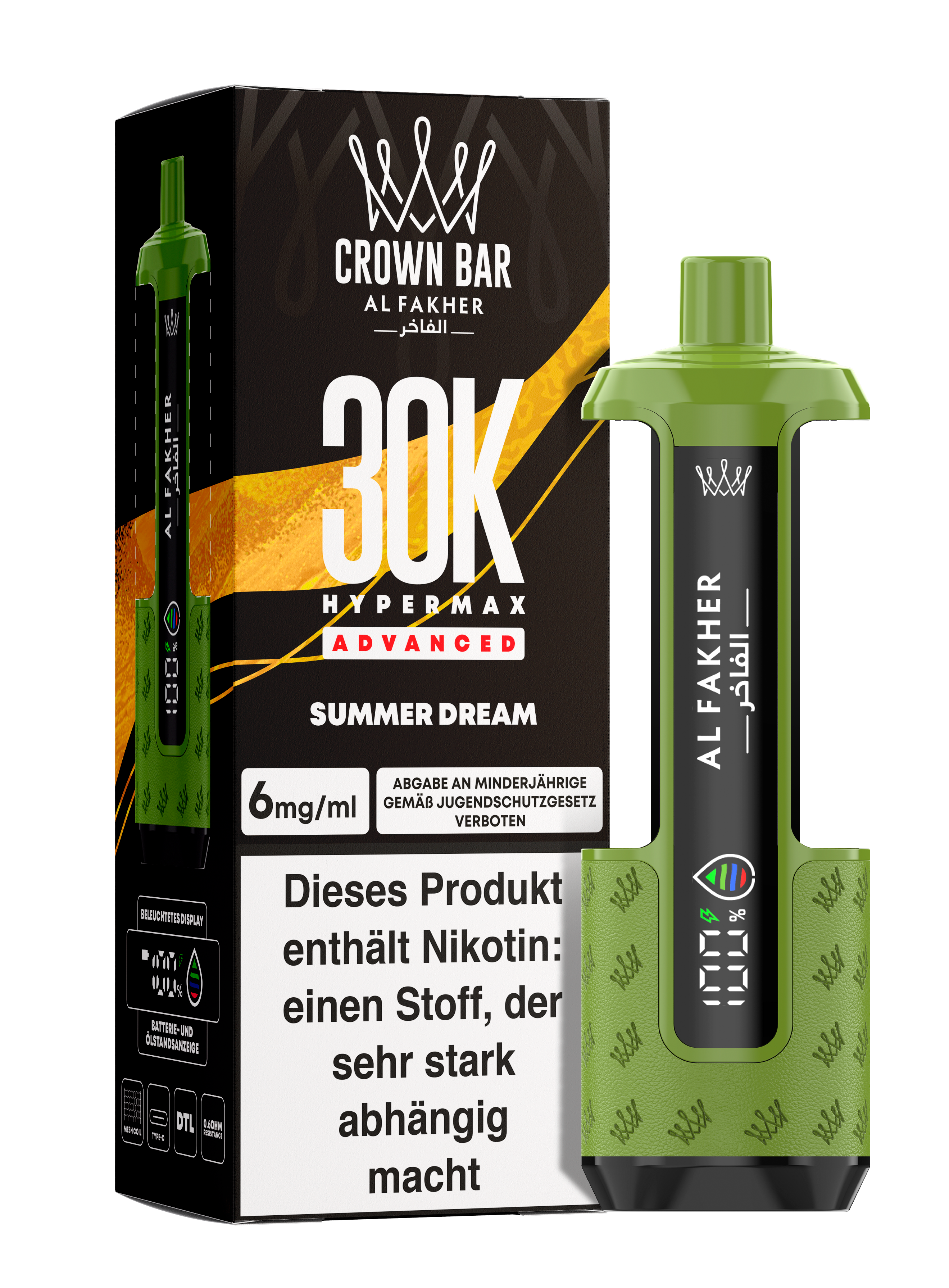 Al Fakher - Hypermax 30k 2ml Gerät + 2x10ml Pod - Summer Dream