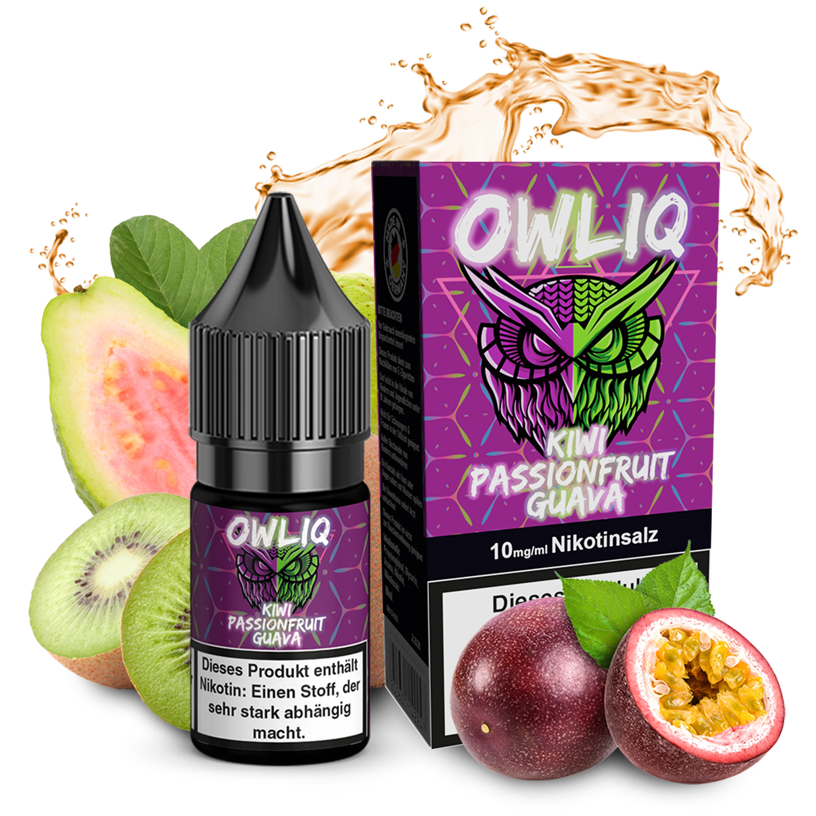 OWLIQ Liquid - Kiwi Passionfruit Guava 10ml - 10mg