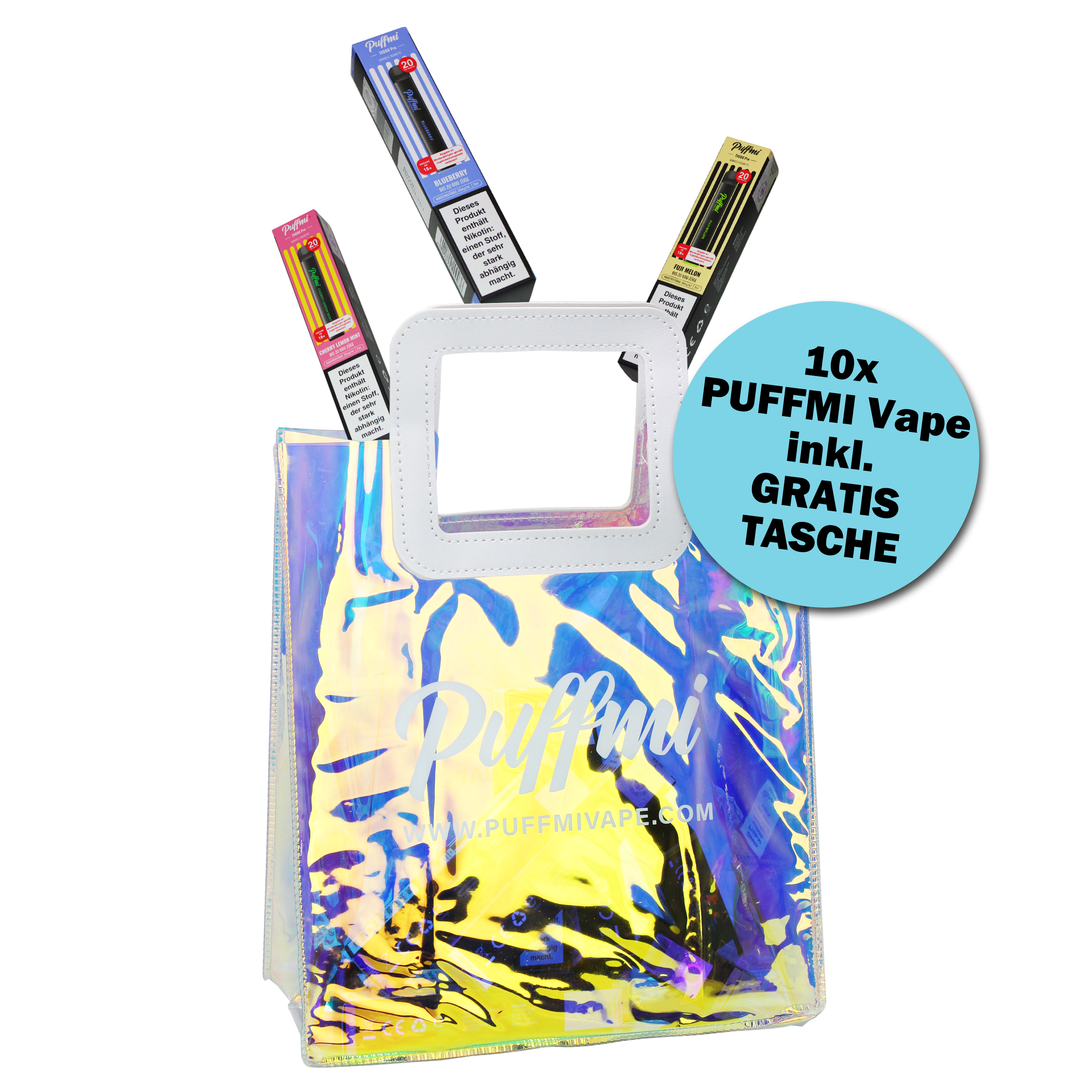 Puffmi TX600 Pro Probierpack die perfekte Einweg E-Shisha zum mitnehmen. Puffmi TX600 Pro Probierpack die perfekte Einweg E-Shisha zum mitnehmen.