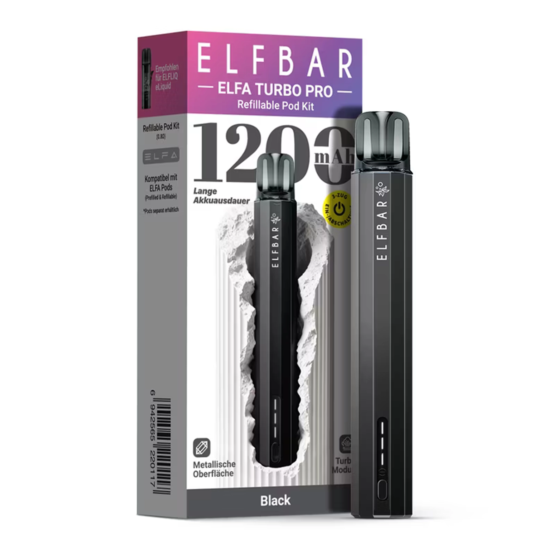 ElfBar - ELFA TURBO PRO Akkuträger - Black PRO