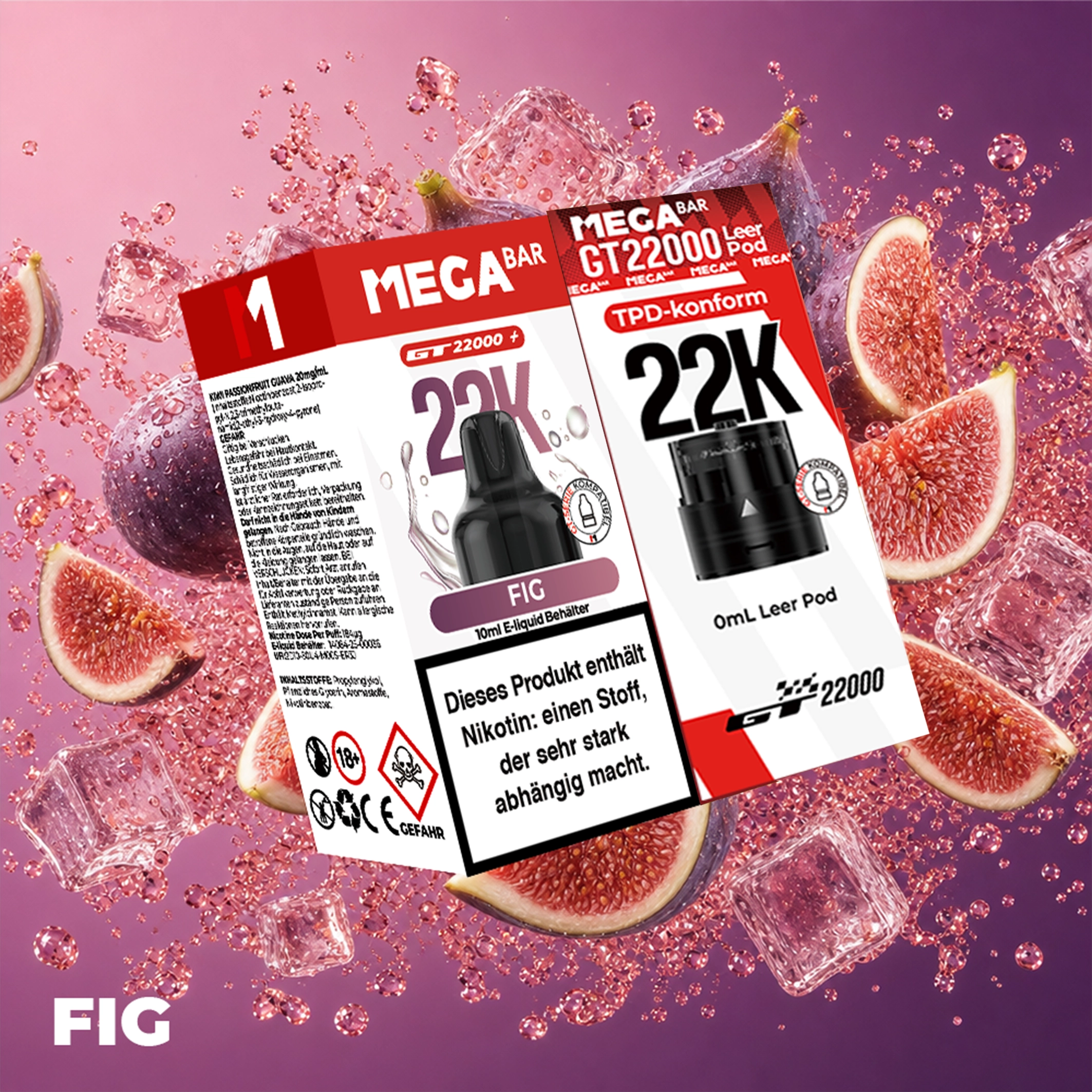 MEGABAR 22K - Prefilled Pod-Liquid 0+10ml - FIG