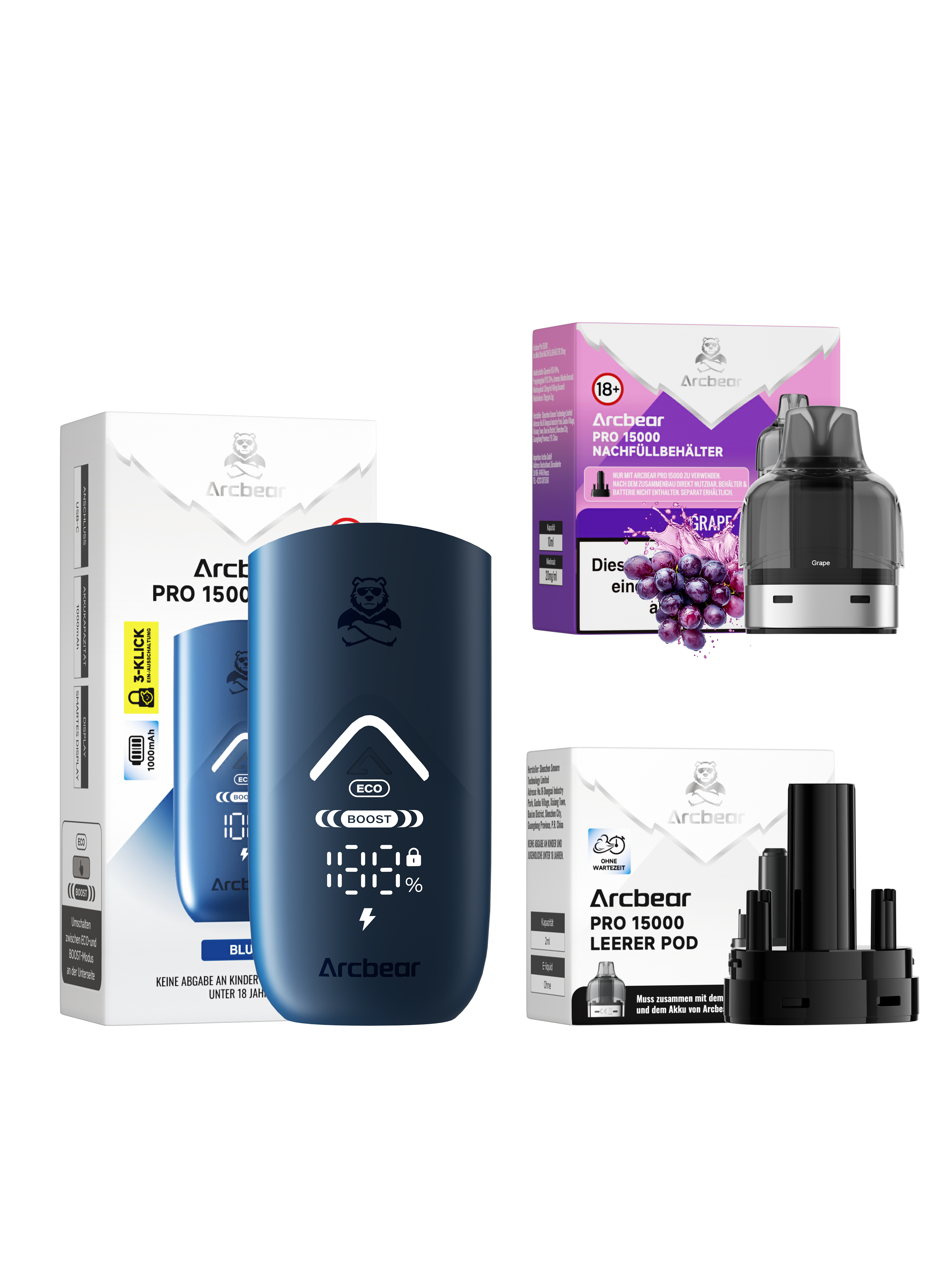 Arcbear - Pro 15000 Akku+Pod Set - Grape