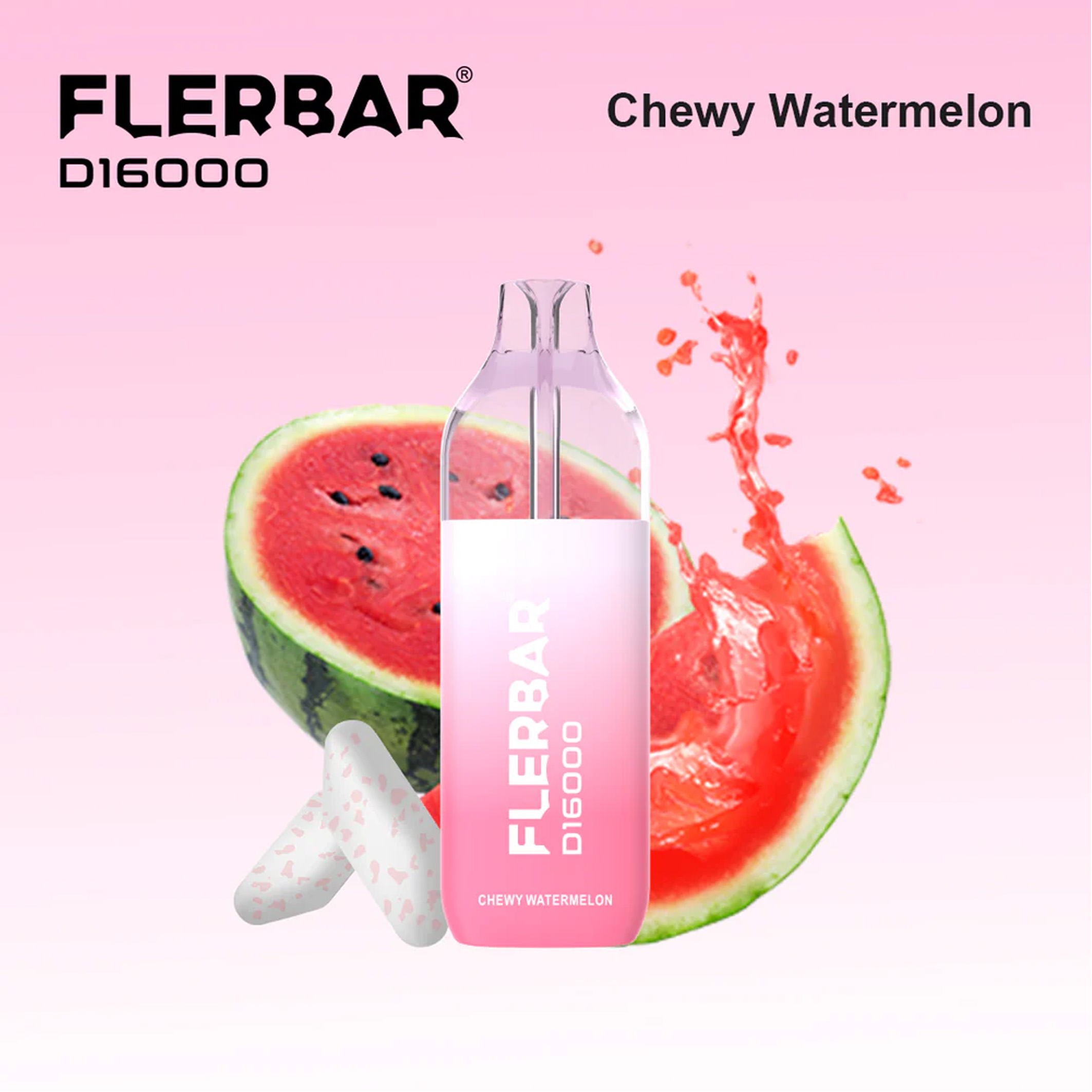 Flerbar D16000 - Chewy Watermelon - Vape 2ml + Pod 10ml