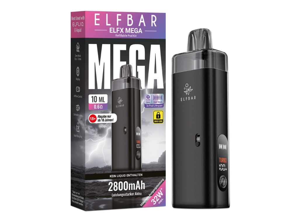 ElfBar - ELFX Mega Basisgerät - Black