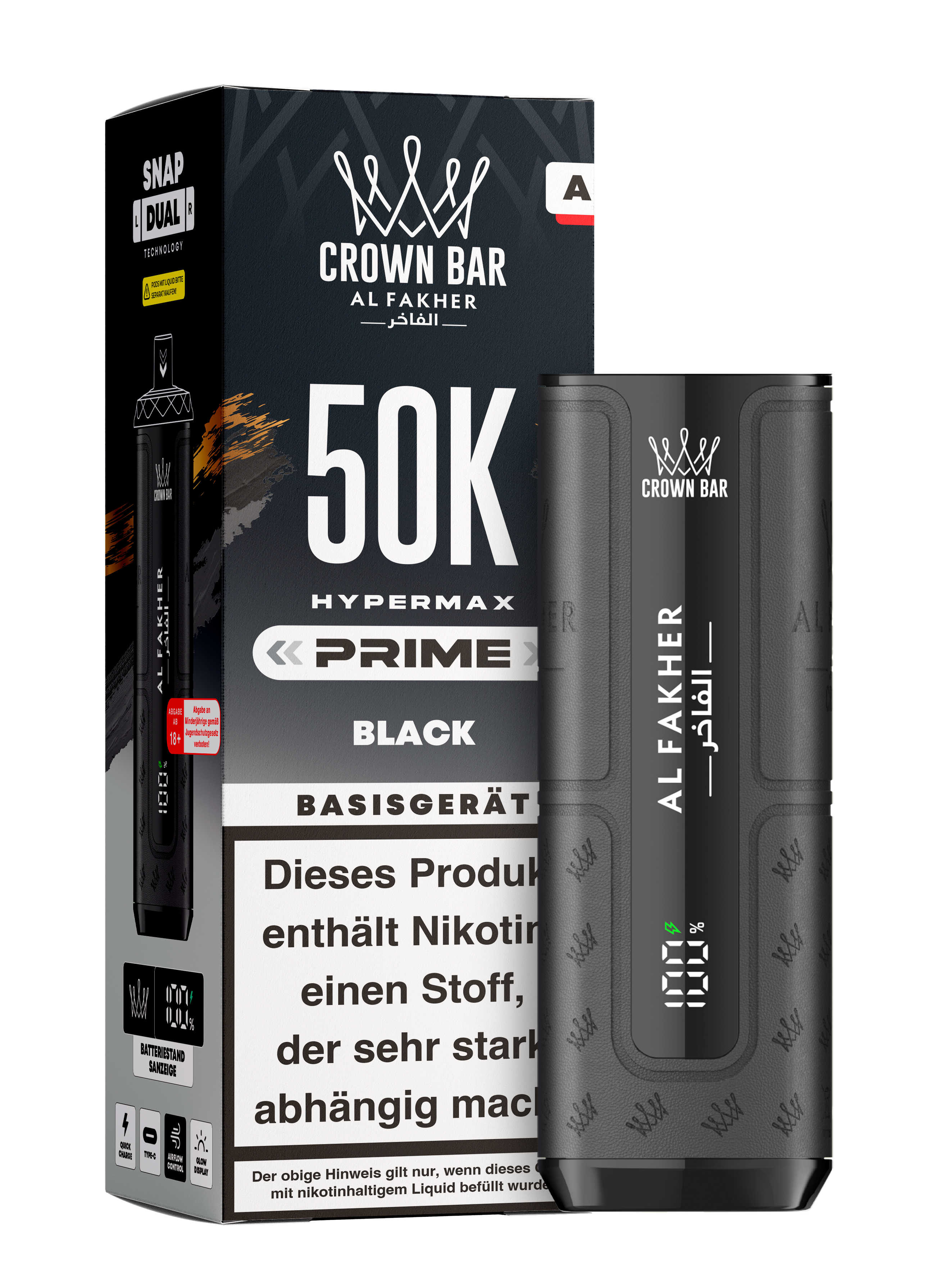 Al Fakher - Hypermax Prime 50K Akku - Black