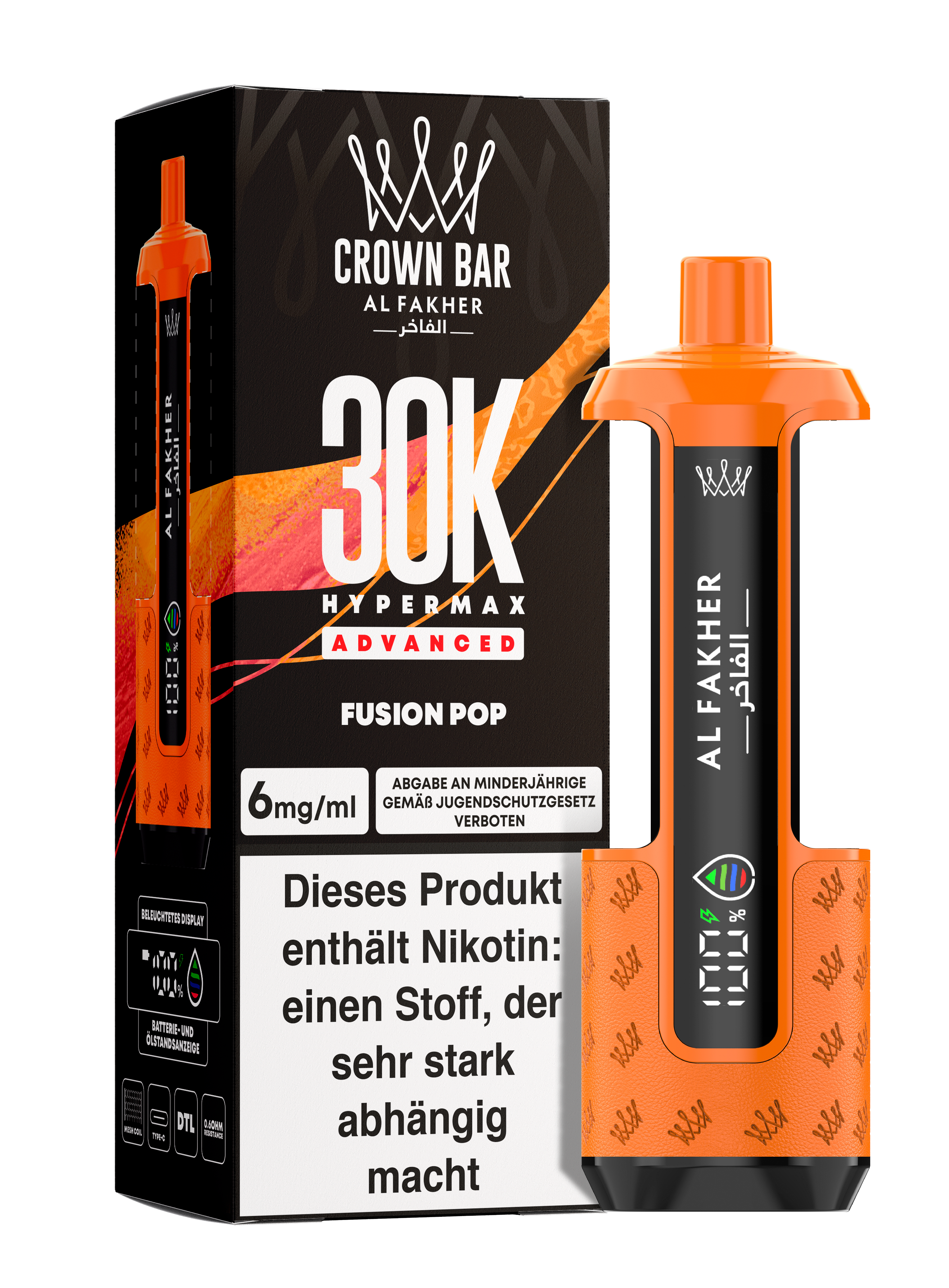 Al Fakher - Hypermax 30k 2ml Gerät + 2x10ml Pod - Fusion Pop