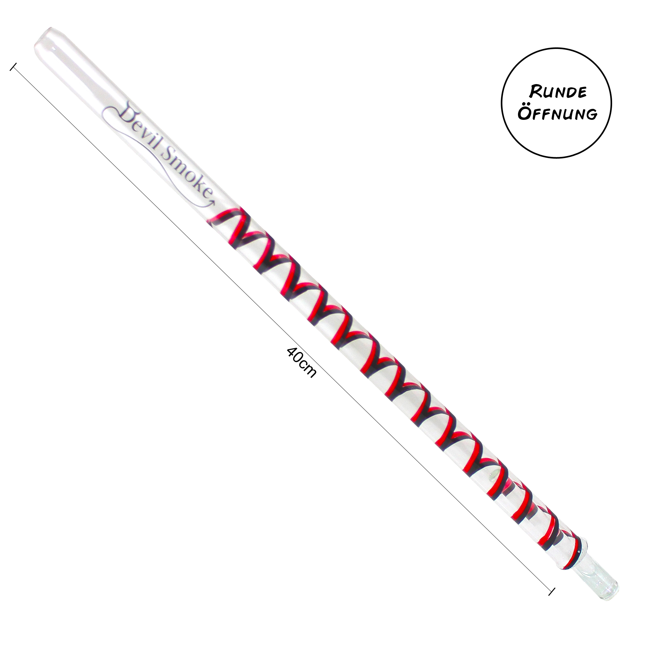 Devil Smoke - Curly Edition - Rot/Schwarz - rund