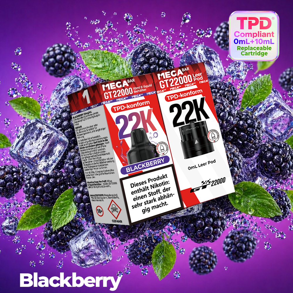MEGABAR 22K - Prefilled Pod-Liquid 0+10ml - Blackberry