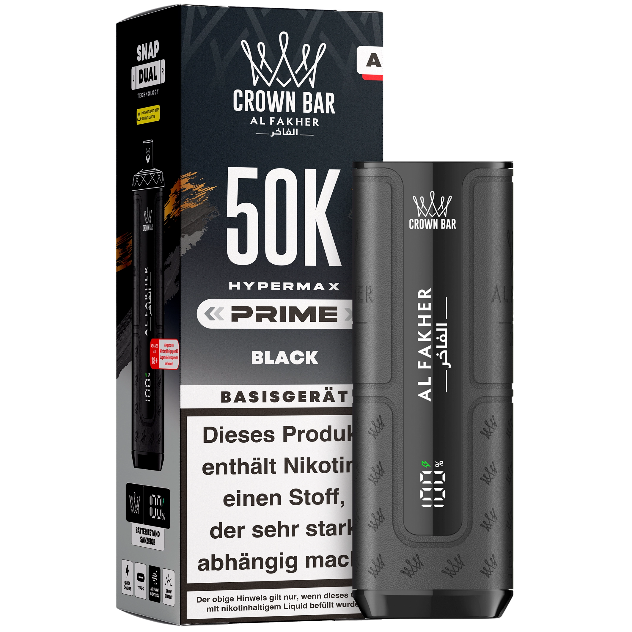 Al Fakher - Hypermax Prime 50K Akku - Black
