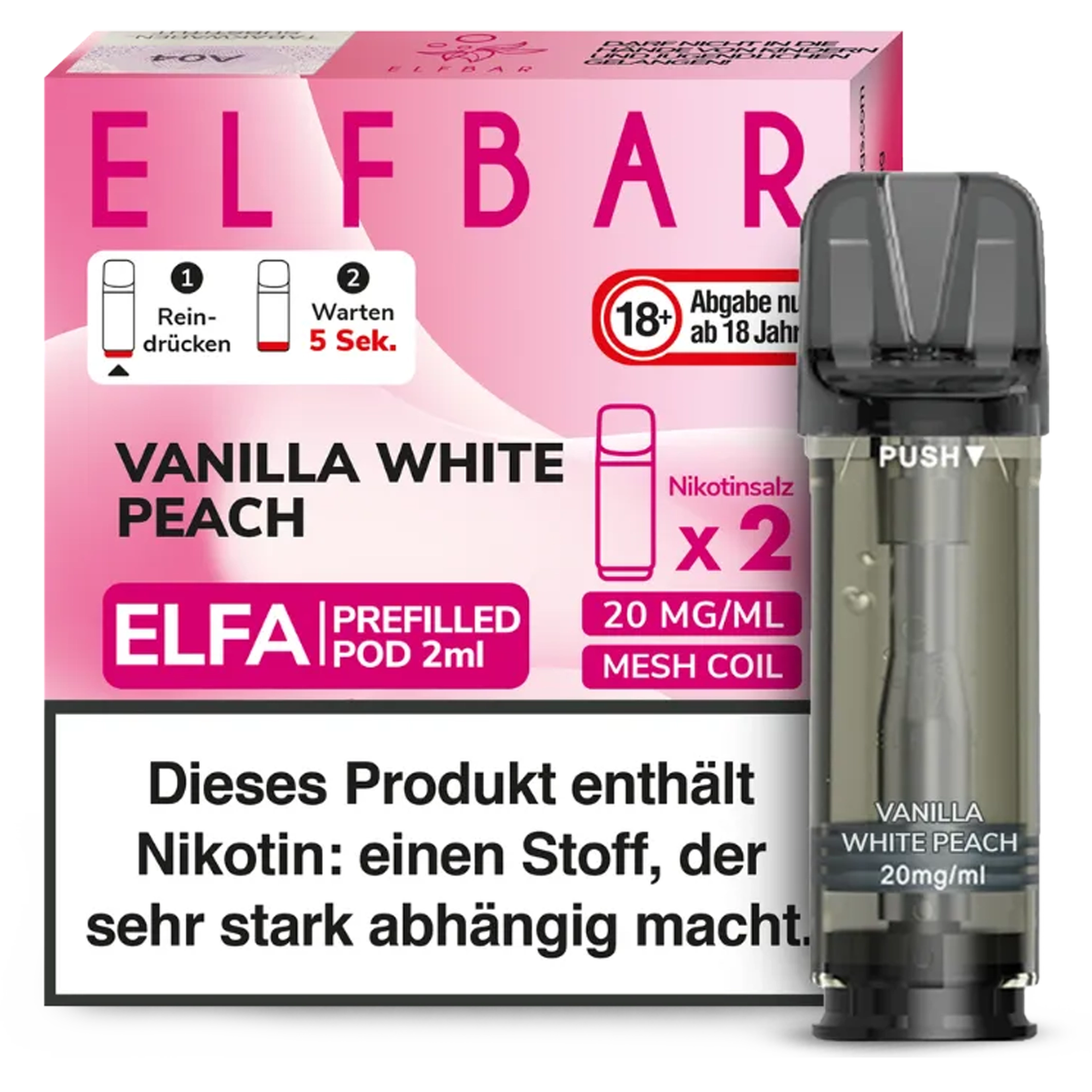 ElfBar - ELFA Pod - Vanilla White Peach 20mg