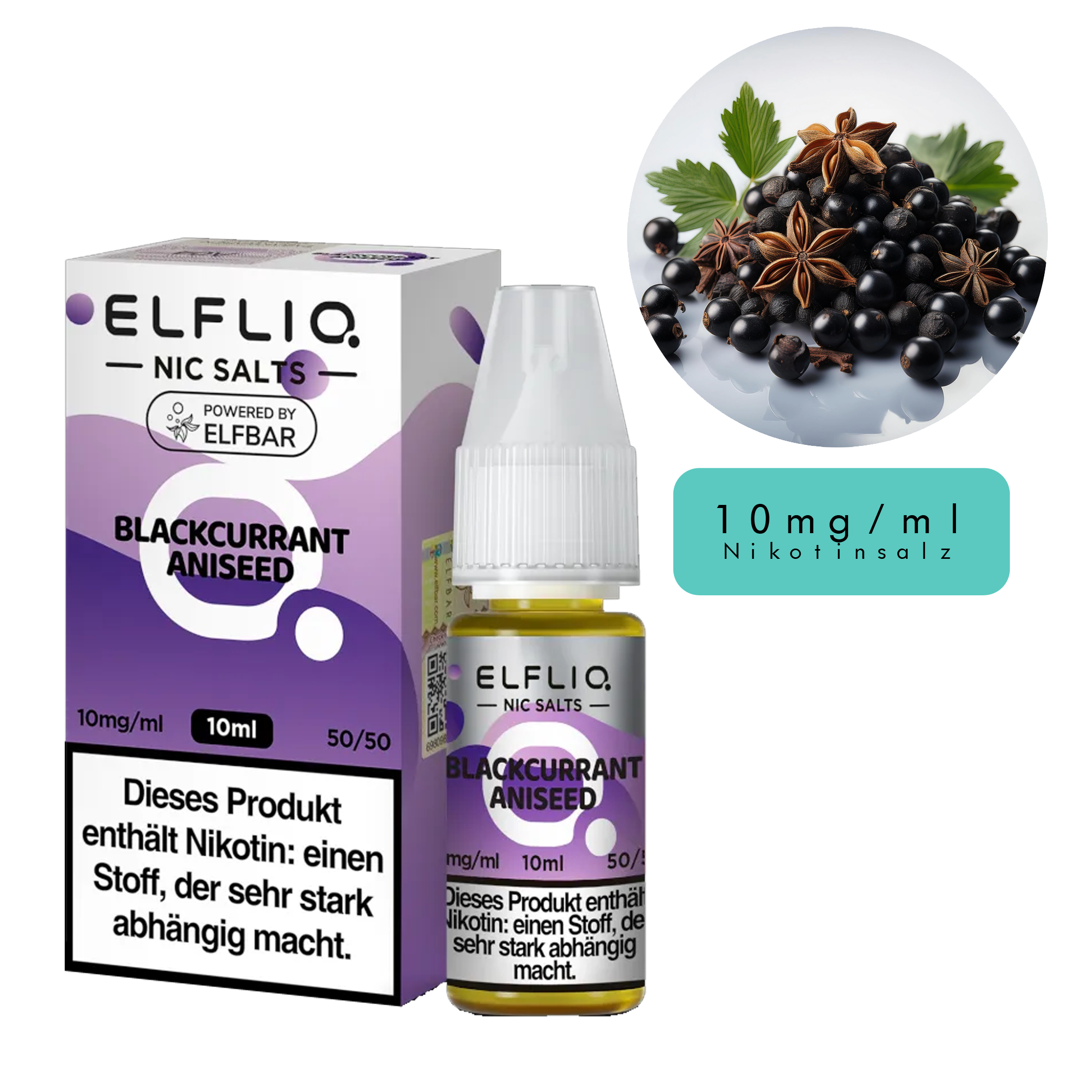 ElfLiq by Elfbar - Blackcurrant Aniseed 10ml - 10mg
