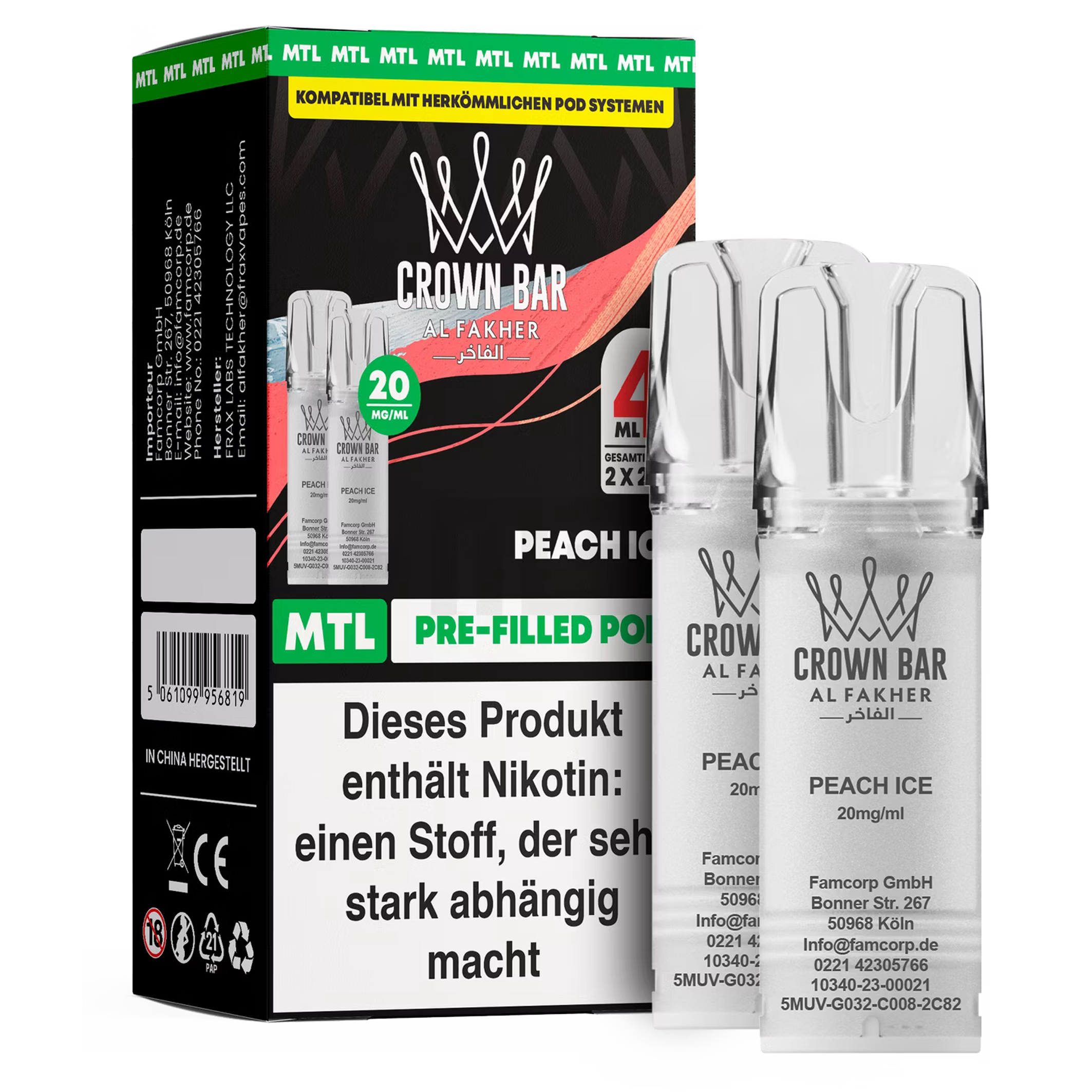 Al Fakher - Prefilled Pods - Peach Ice 20mg