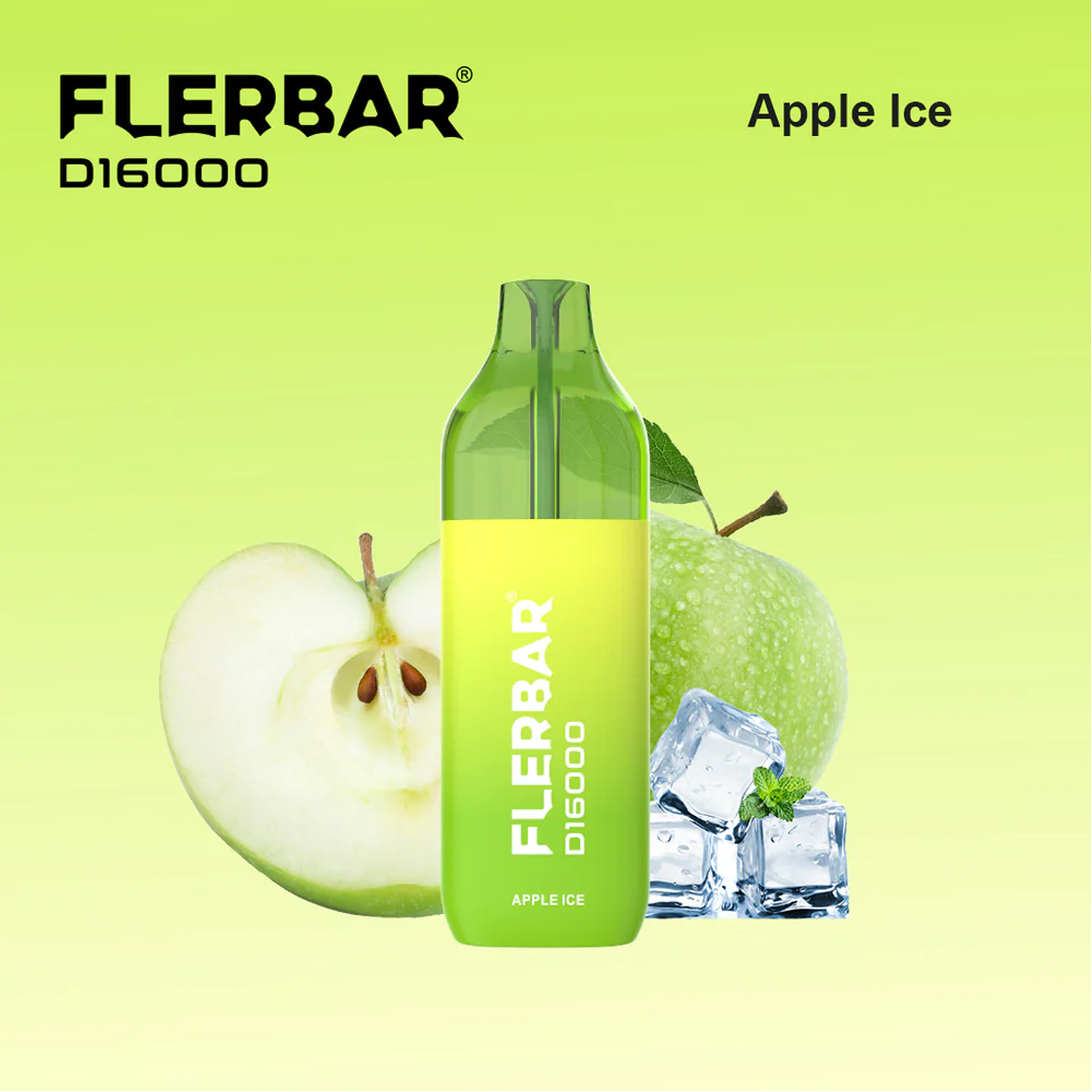 Flerbar D16000 - Apple Ice - Vape 2ml + Pod 10ml