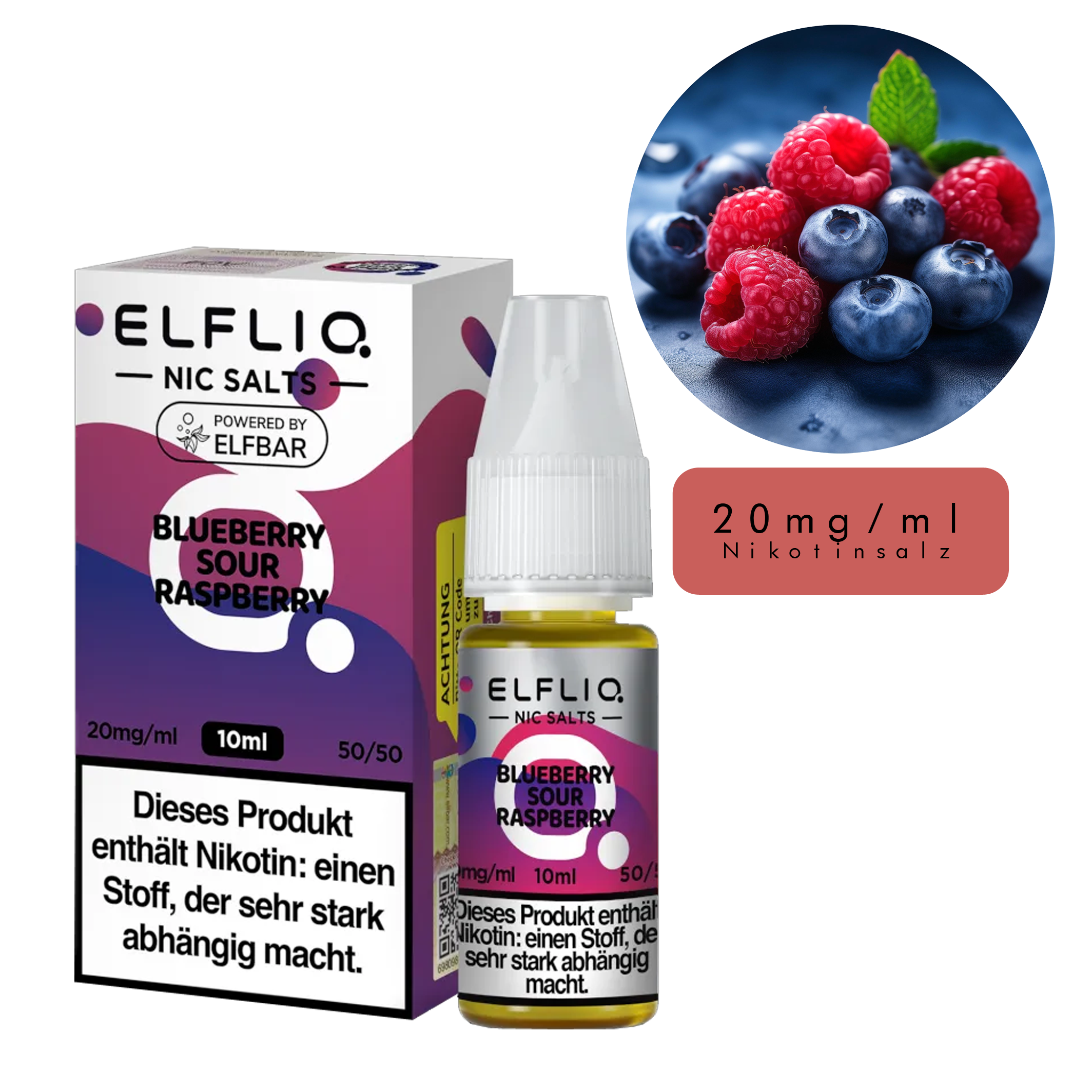 ElfLiq by Elfbar - Blueberry Sour Raspberry 10ml - 20mg
