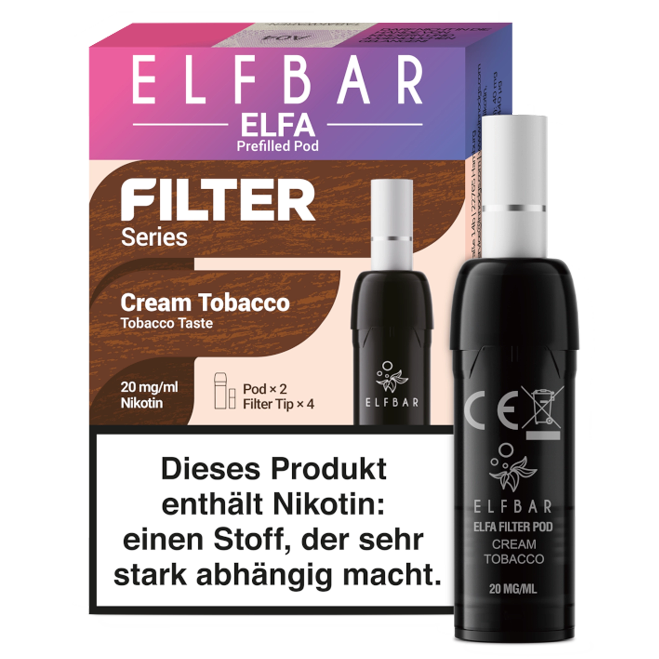 ElfBar - ELFA Pod Filter - Cream Tobacco - 20mg