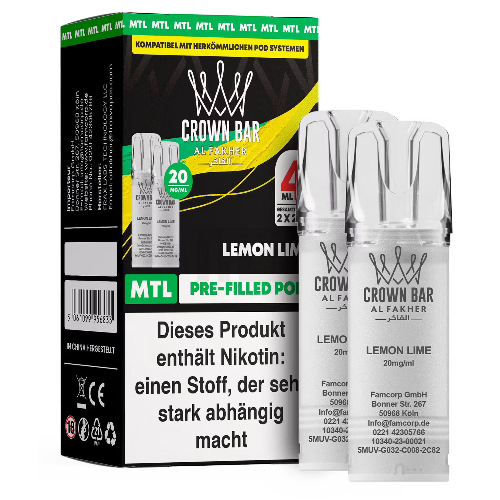 Al Fakher - Prefilled Pods - Lemon Lime 20mg