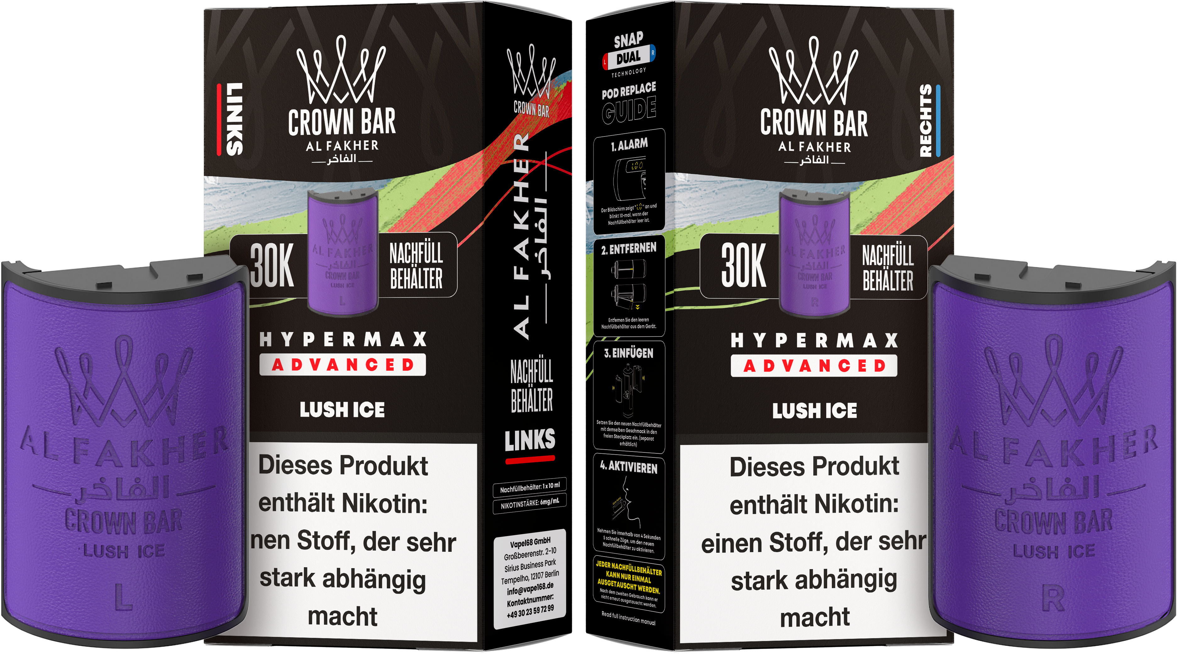 Al Fakher - Hypermax 30k 2x10ml Pod-Set - Lush Ice