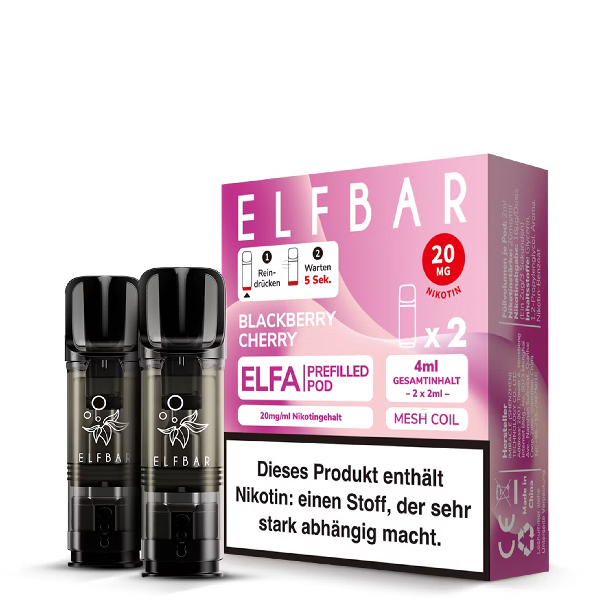 ElfBar - ELFA Pod - Blackberry Cherry 20mg