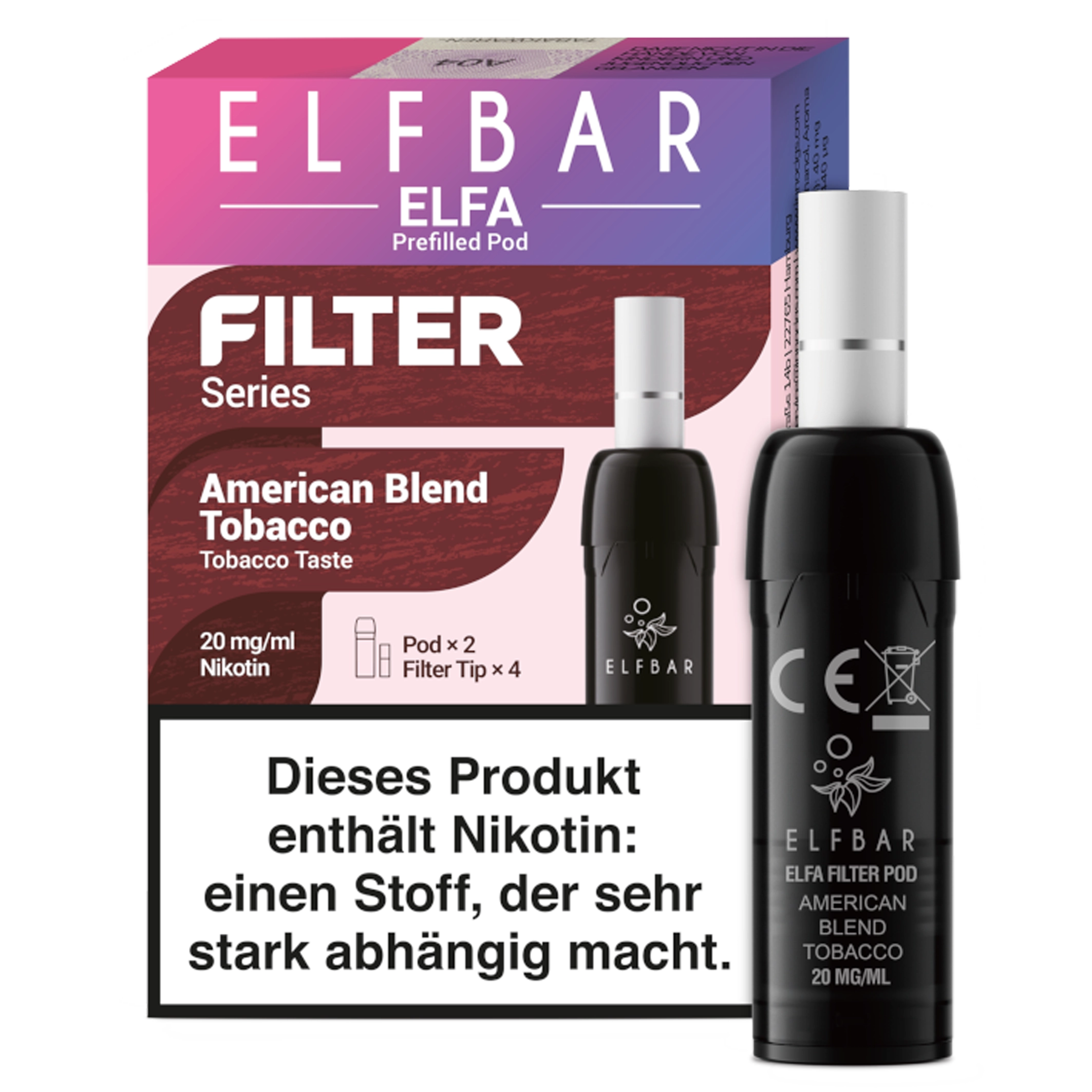 ElfBar - ELFA Pod Filter - American Blend Tobacco - 20mg