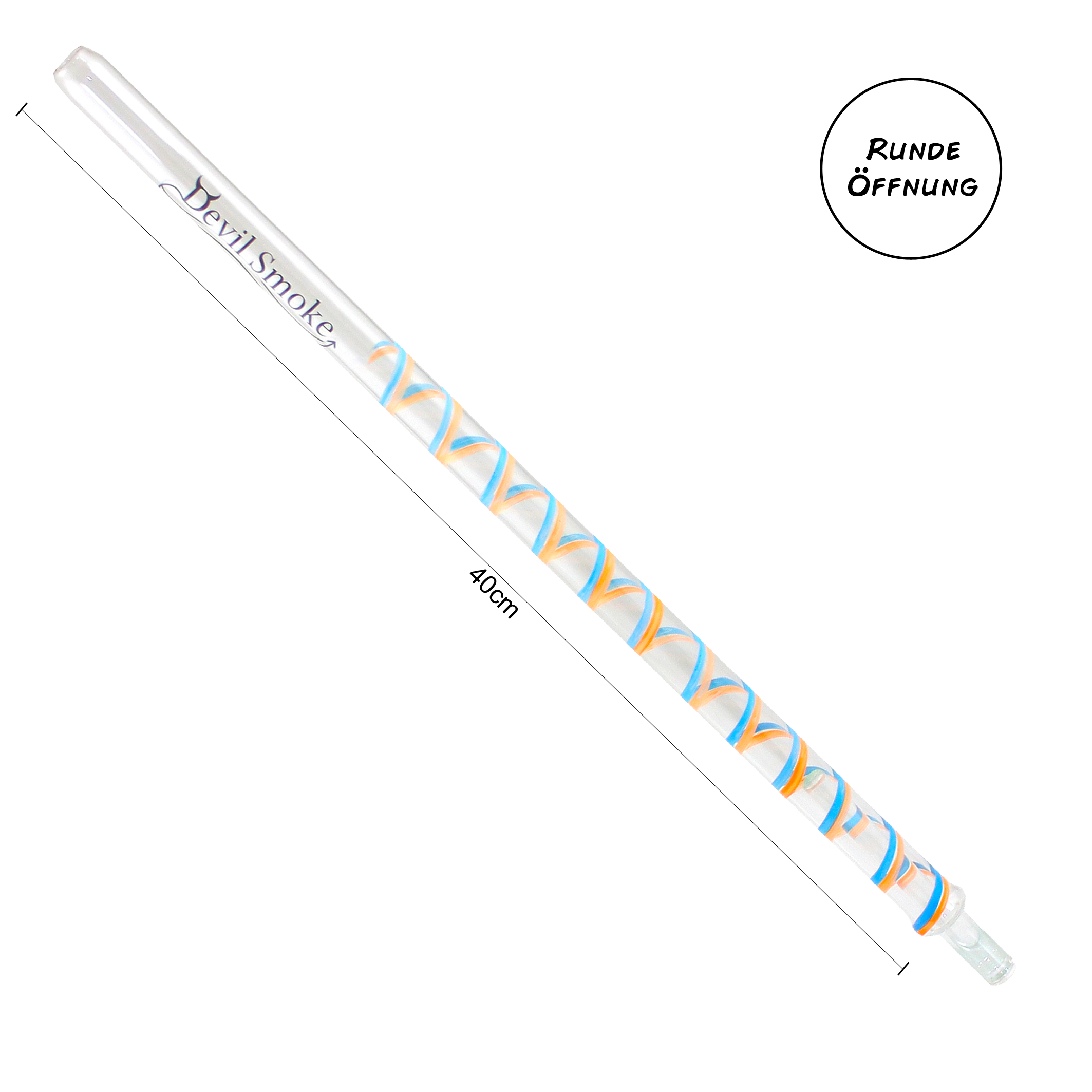 Devil Smoke - Curly Edition - Neon Orange/Neon Blau - rund