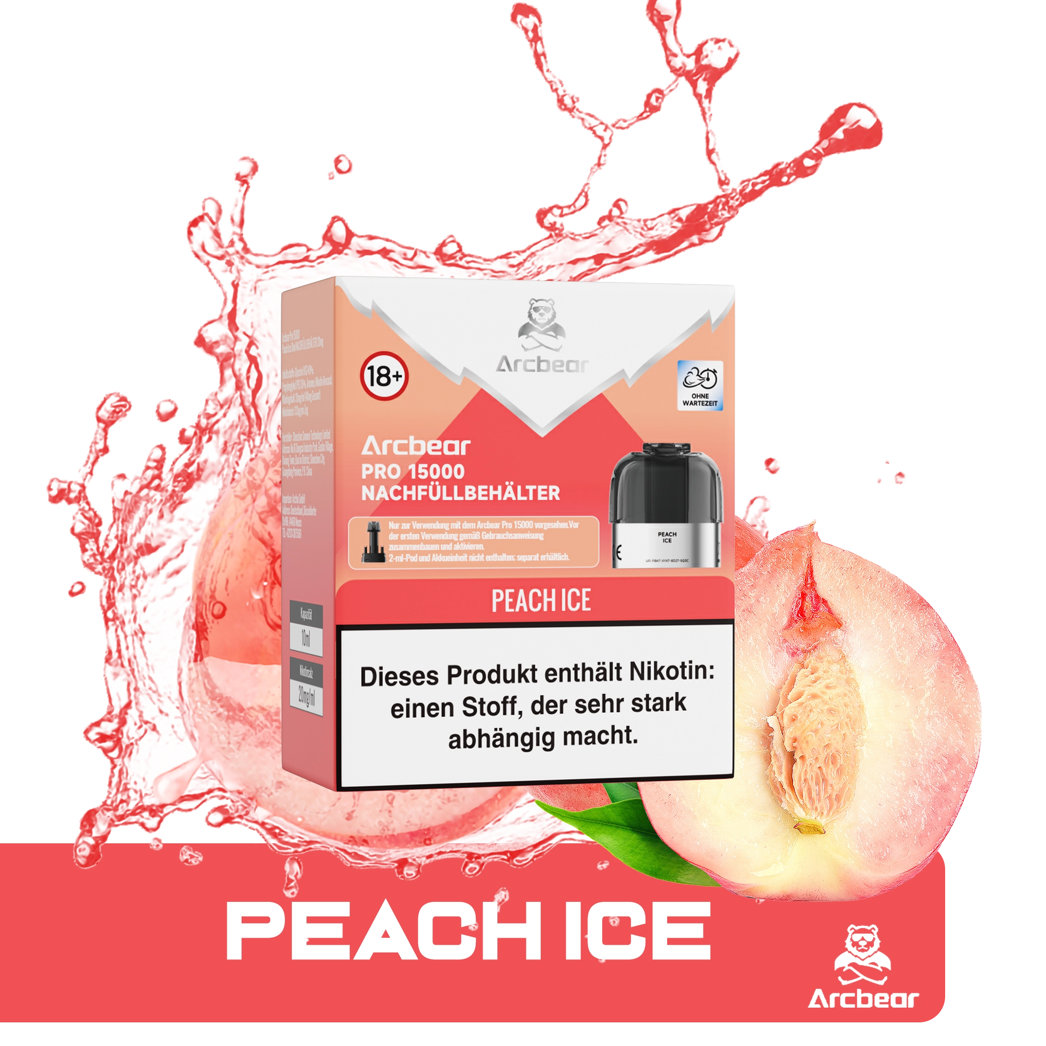Arcbear - Pro 15000 Pod Set - Peach Ice
